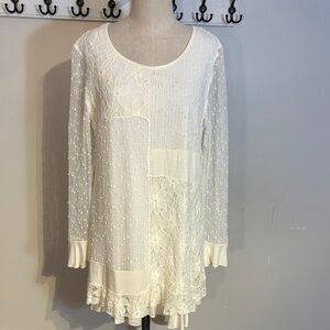 Papillon Elegant Cream Lace Mini Dress